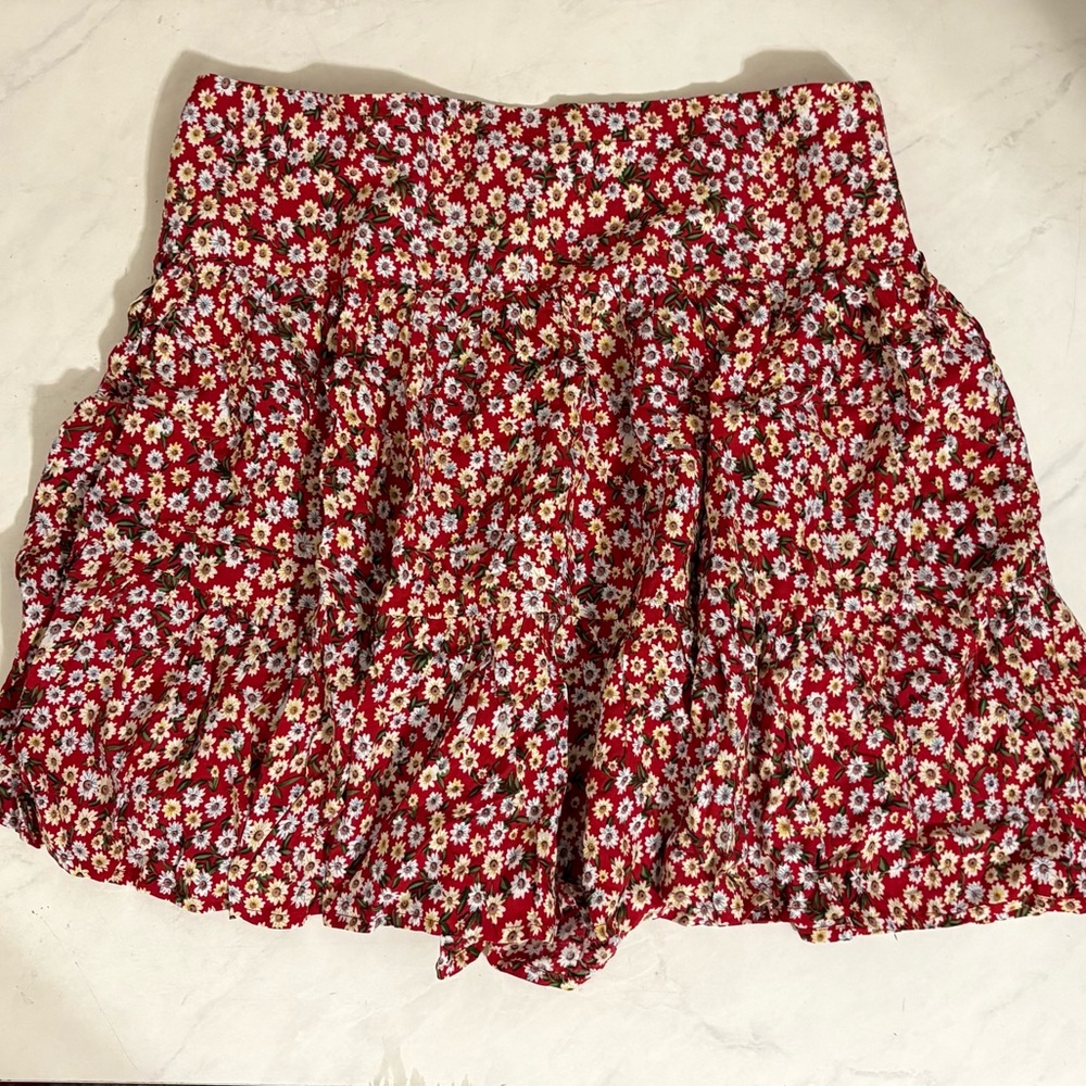 NATURAL LIFE Red Floral Mini Skirt - Picture 3 of 5